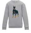 Детский Свитшот Доберман стоїть Серый меланж фото