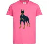 Детская футболка Доберман стоїть Ярко-розовый Детская футболка Доберман стоїть Ярко-розовый фото