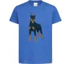 Детская футболка Доберман стоїть Ярко-синий Детская футболка Доберман стоїть Ярко-синий фото