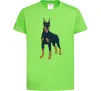 Детская футболка Доберман стоїть Лаймовый Детская футболка Доберман стоїть Лаймовый фото