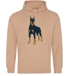 Чоловіча толстовка (худі) Доберман стоїть Пісочний Чоловіча толстовка (худі) Доберман стоїть Пісочний фото