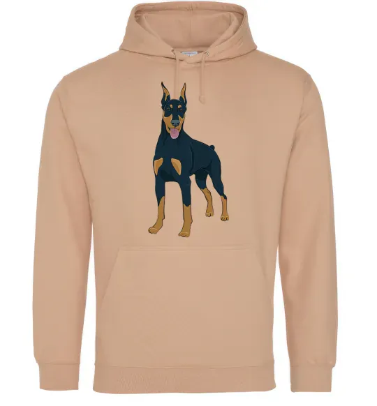 Женская толстовка (худи) Доберман стоїть Песочный фото