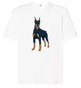 Футболка Оверсайз Colored doberman Белый фото