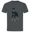 Мужская футболка Доберман стоїть Графит фото