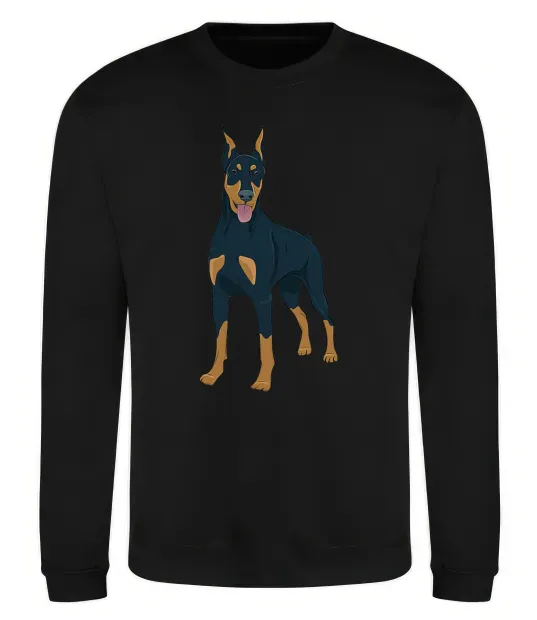 Світшот Доберман стоїть Чорний фото