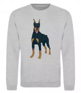 Свитшот Watercolor doberman Серый меланж фото