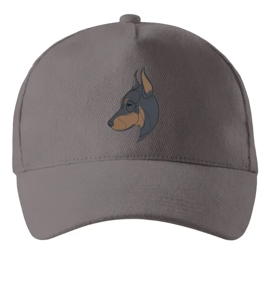 Кепка Доберман портрет Серый фото