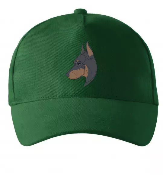 Кепка Доберман портрет Темно-зеленый фото