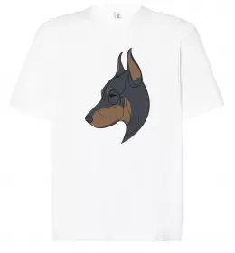 Футболка Оверсайз Colored doberman Белый фото