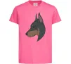 Детская футболка Доберман портрет Ярко-розовый фото