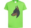 Детская футболка Доберман портрет Лаймовый фото