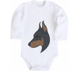 Дитячий бодік Doberman standing Білий фото