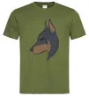 Чоловіча футболка Доберман портрет Оливковий Чоловіча футболка Доберман портрет Оливковий фото