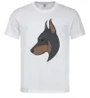 Чоловіча футболка Доберман портрет Білий Чоловіча футболка Доберман портрет Білий фото