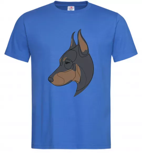 Чоловіча футболка Доберман портрет Яскраво-синій фото
