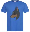 Чоловіча футболка Доберман портрет Яскраво-синій Чоловіча футболка Доберман портрет Яскраво-синій фото