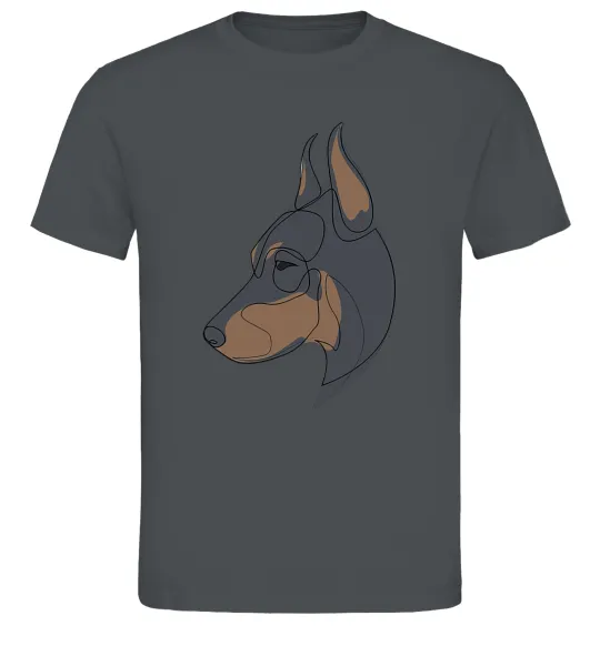 Чоловіча футболка Доберман портрет Графіт фото