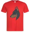 Чоловіча футболка Доберман портрет Червоний Чоловіча футболка Доберман портрет Червоний фото
