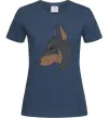 Жіноча футболка Доберман портрет Темно-синій Жіноча футболка Доберман портрет Темно-синій фото