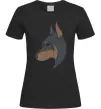 Жіноча футболка Доберман портрет Чорний Жіноча футболка Доберман портрет Чорний фото