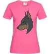 Жіноча футболка Доберман портрет Яскраво-рожевий Жіноча футболка Доберман портрет Яскраво-рожевий фото