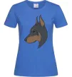 Жіноча футболка Доберман портрет Яскраво-синій Жіноча футболка Доберман портрет Яскраво-синій фото