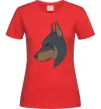 Жіноча футболка Доберман портрет Червоний Жіноча футболка Доберман портрет Червоний фото