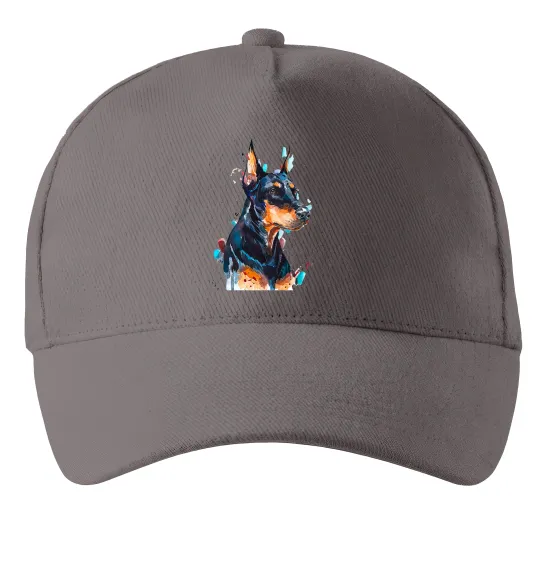 Кепка Watercolor doberman Серый фото