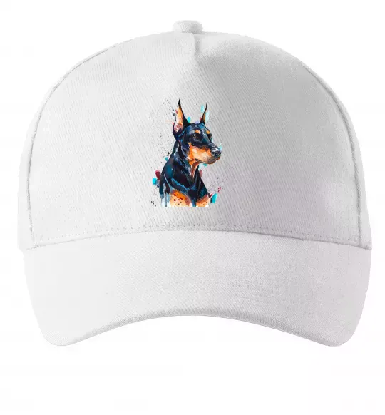 Кепка Watercolor doberman Белый фото