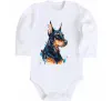 Детский боди Watercolor doberman Белый Детский боди Watercolor doberman Белый фото