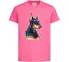 Дитяча футболка Watercolor doberman Яскраво-рожевий фото
