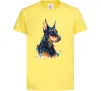 Дитяча футболка Watercolor doberman Лимонний фото