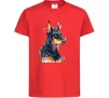 Дитяча футболка Watercolor doberman Червоний фото