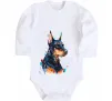 Дитячий бодік Watercolor doberman Білий фото