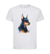 Детская футболка Watercolor doberman Белый фото