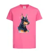 Детская футболка Watercolor doberman Ярко-розовый фото