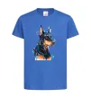 Детская футболка Watercolor doberman Ярко-синий фото