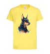 Детская футболка Watercolor doberman Лимонный фото