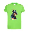 Детская футболка Watercolor doberman Лаймовый фото