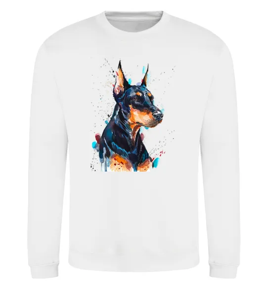 Світшот Watercolor doberman Білий фото