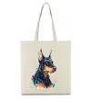 Еко-сумка Watercolor doberman Бежевий фото