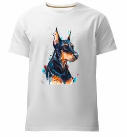 Мужская премиум футболка Watercolor doberman