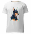 Мужская премиум футболка Watercolor doberman Белый фото
