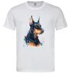 Мужская футболка Watercolor doberman Белый Мужская футболка Watercolor doberman Белый фото