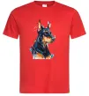 Мужская футболка Watercolor doberman Красный Мужская футболка Watercolor doberman Красный фото