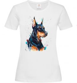 Женская футболка Watercolor doberman