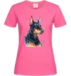 Жіноча футболка Watercolor doberman Яскраво-рожевий фото