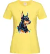 Жіноча футболка Watercolor doberman Лимонний фото