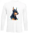 Лонгслив Watercolor doberman Белый Лонгслив Watercolor doberman Белый фото