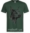 Мужская футболка Морда добермана Темно-зеленый фото